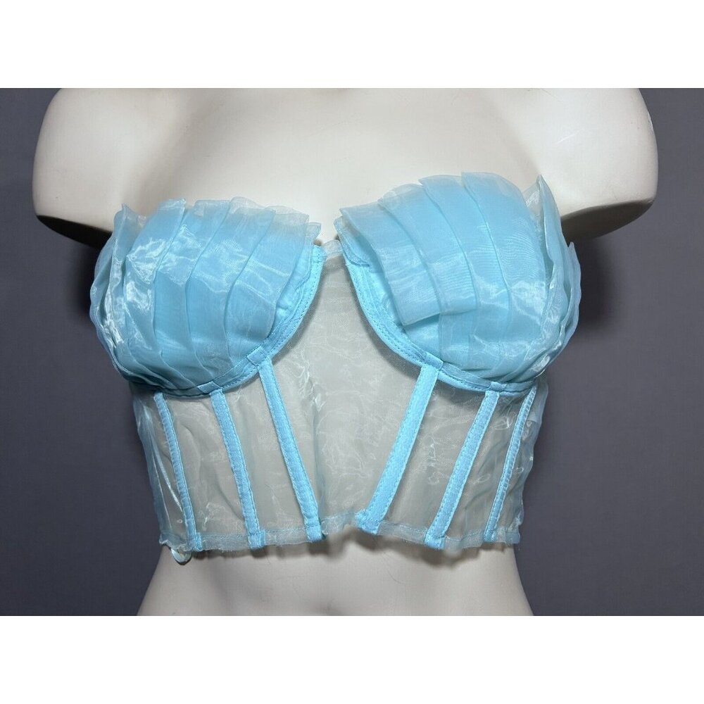 Blue Blush Shell Cup Corset Top Blue Size Small Mermaidcore Sexy Siren